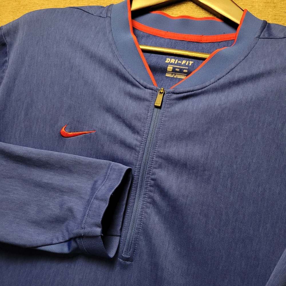 Nike Dri-FIT Pullover Mens XXL Blue Orange Quarter Zip Training Top